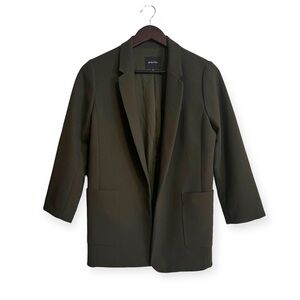 Aritzia Babaton Relaxed Open Front Blazer Jacket in Olive Green - Sz 4
